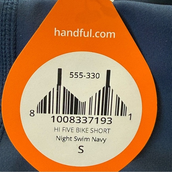 Handful High Five High Waisted Biker Shorts Size S In Night Swim Navy - Picture 9 of 11